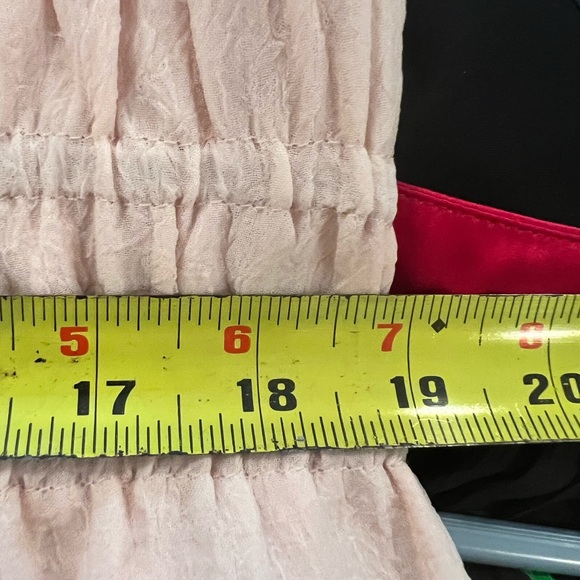 Light blush pink long maxi, high gathered waist. Open back with ties - Picture 12 of 13